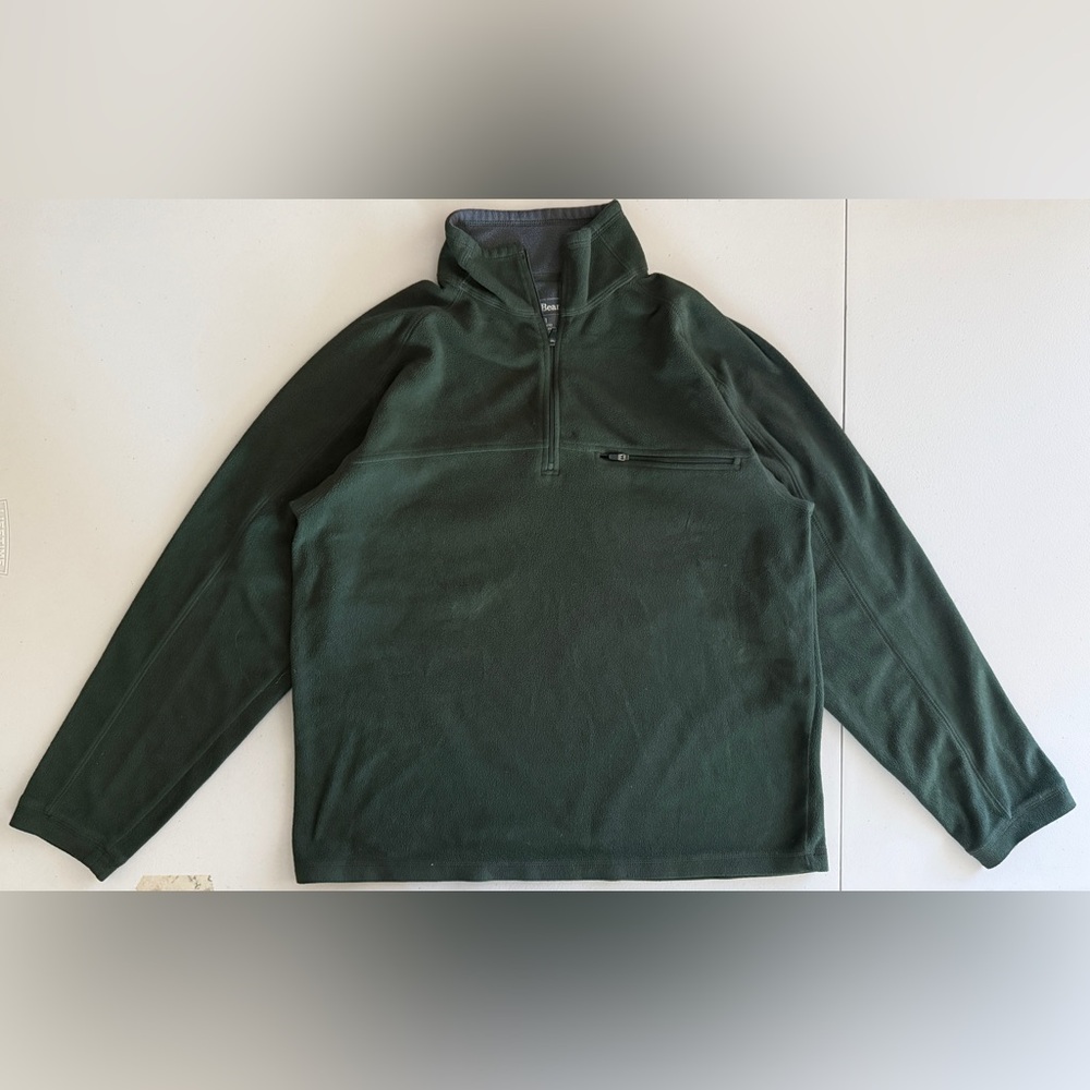 Vintage L.L. Bean Forest Green Zip-Up polar Sweater